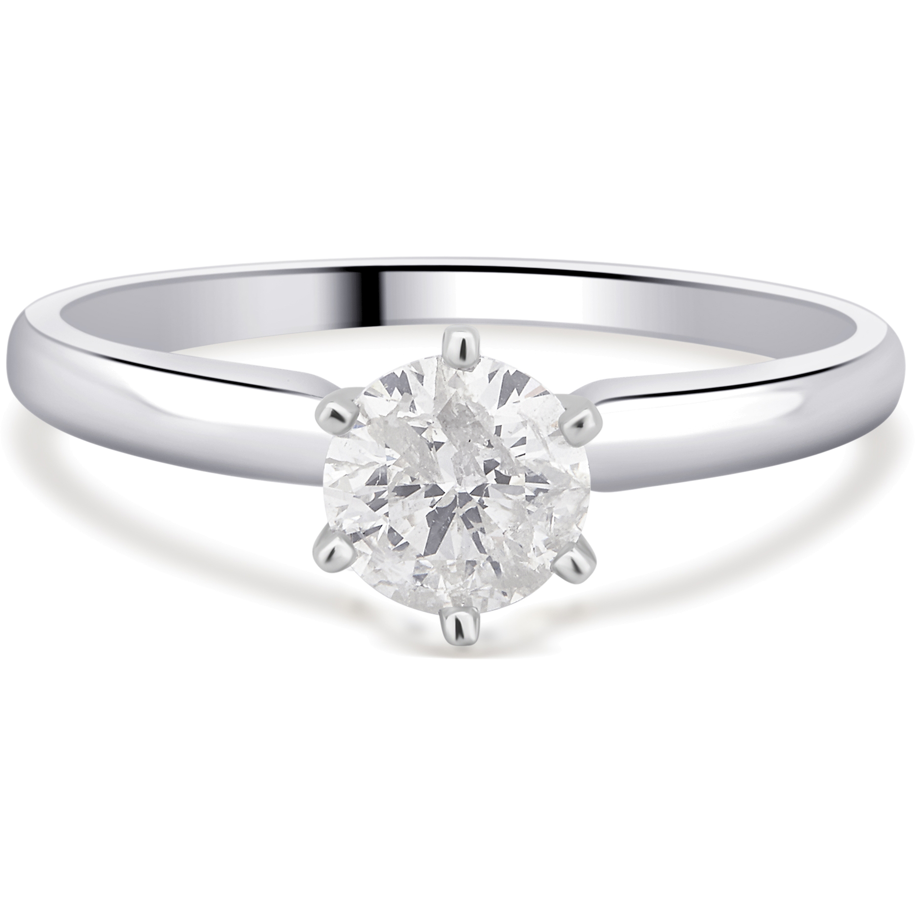 Arista 3/8 ct Round Diamond Solitaire Engagement Ring in 14K White Gold (J/I2)