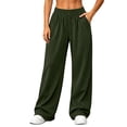 thumbnail image 3 of Tqcoqu Women's Corduroy High Waist Wide Leg Pants,Casual Waist Trousers with Side Pockets For Fall Winter, 3 of 8
