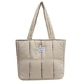 thumbnail image 1 of Btafrte Bolso Hombro Acolchado Algodón Con Asa Superior para Mujer para Viajes Oficina (Beige), 1 of 9