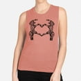 thumbnail image 2 of Skeleton Heart Hands Women's Muscle Tank X-Large Desert Pink, 2 of 5