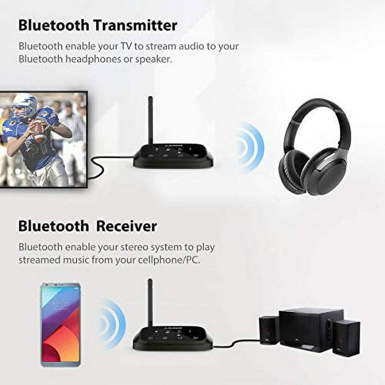 Avantree Oasis Plus Certified aptX HD Bluetooth 5.0 Transmitter Receiver  for TV, Soundbar PassThrough, Class 1 Long Range, Voice Guide, Touch  Screen, aptX Low Latency Audio Adapter for 2 Hea 