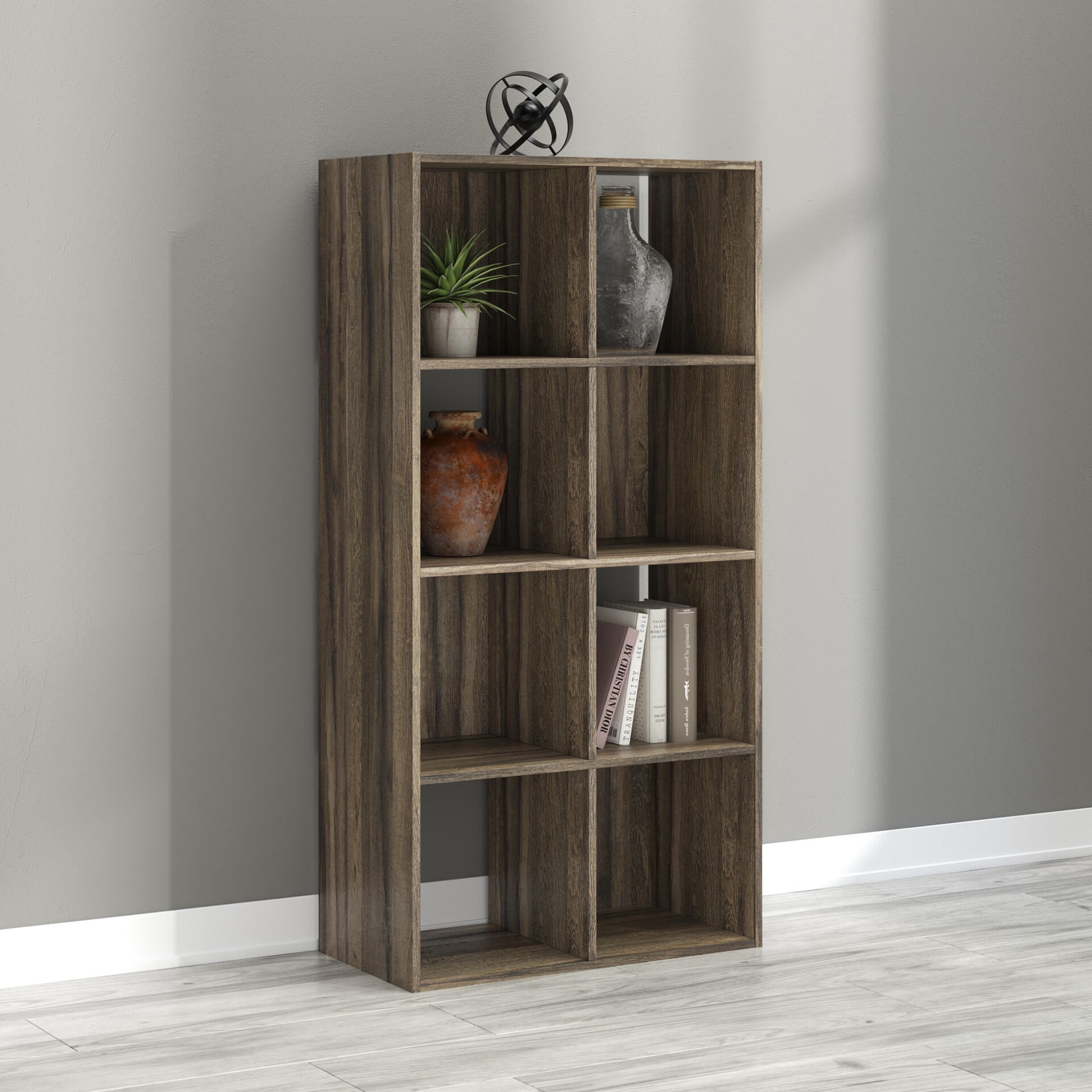 Signature Design by Ashley Shallifer 8 Cube Storage Organizer with Oak Finish
