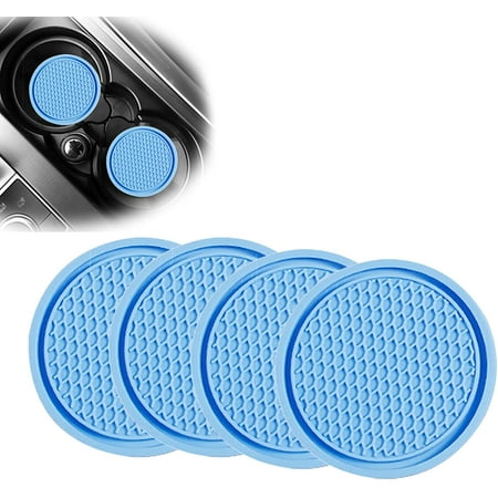 

4 PCS Car Cup Holder Coaster 2.75In PVC Anti Slip Cup Holder Insert Coaster Honeycomb Waterproof Fixed Tea Coaster Universal for Vehicle Interior Cup Mats