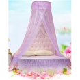 thumbnail image 1 of Home Mosquito Net Round Dome Bed Net Elegant Design for Bedroom Use Purple Color and Fine Mesh for Insect Prevention 1Pcs, 1 of 5