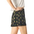 thumbnail image 3 of INSPIRE CHIC Short en Dentelle Imprimée pour Femmes P (US 6) Imprimé Noir-Cactus 2 3/4 Pouces, 3 of 5