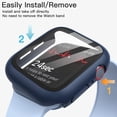 thumbnail image 2 of Case with Screen Protector Compatible with Apple Watch Series 8 7 45mm, Overall Protective Cover, Built-in Tempered Glass Film High Sensitivity, 2 Pack (Blue), 2 of 5