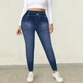 thumbnail image 5 of uublik Pants Leggings for Women High Waisted Jeggings Pants Stretchy Skinny Pants Leggings Denim Pants, Blue, 5 of 6