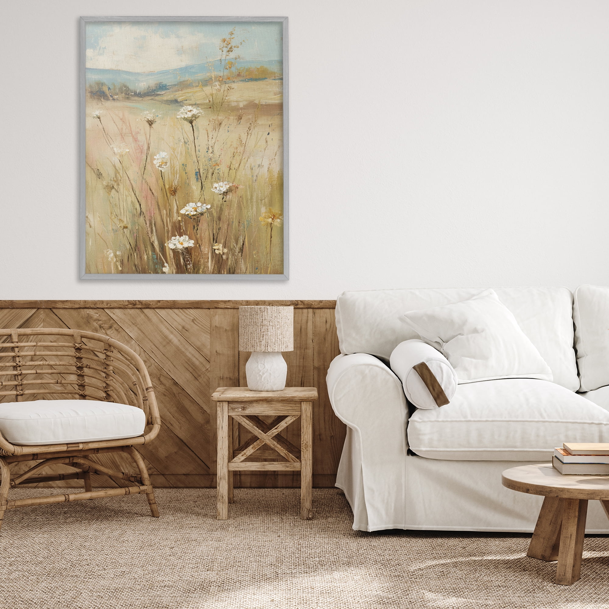 Stupell Industries Natural Lush Hillside Blooms Gray Framed Giclee Art, design by Svetlana Aleynikova