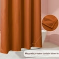 thumbnail image 2 of Yiannan Waterproof Fabric Shower Curtain Liner with 3 Magnets,Machine Washable，Mold Resitant,72x72inch，Burnt Orange, 2 of 7