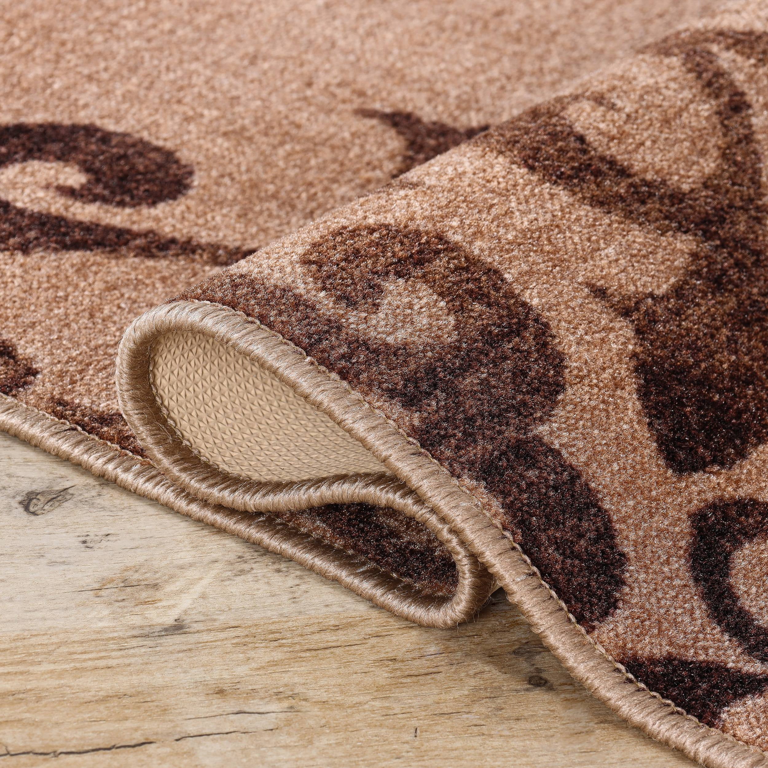 Superior Amber Floral Non-Slip Indoor Area Rug, 5' x 8', Camel