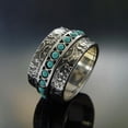 thumbnail image 5 of QQTDFG Vintage Turquoise 925 Silver Women Rings Wedding Party Jewelry Gifts Size 6-10-#6-10, 5 of 8
