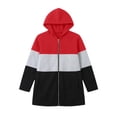 thumbnail image 3 of cocolona Womens Color Block Jackets Zip Up Hooded Long Sleeve Sweatshirts Casual Loose Plus Szie Fall Tops, 3 of 6