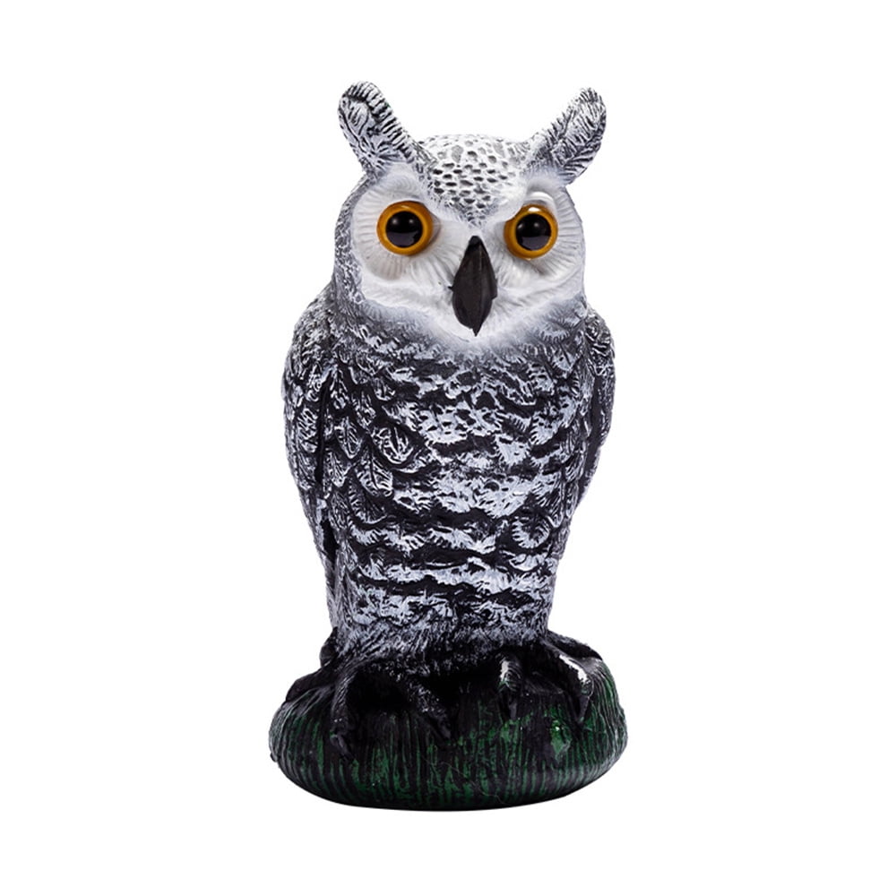 Buy Owl Bird Deterrent with Swivel Head, Standing Figurine, Fake Owl