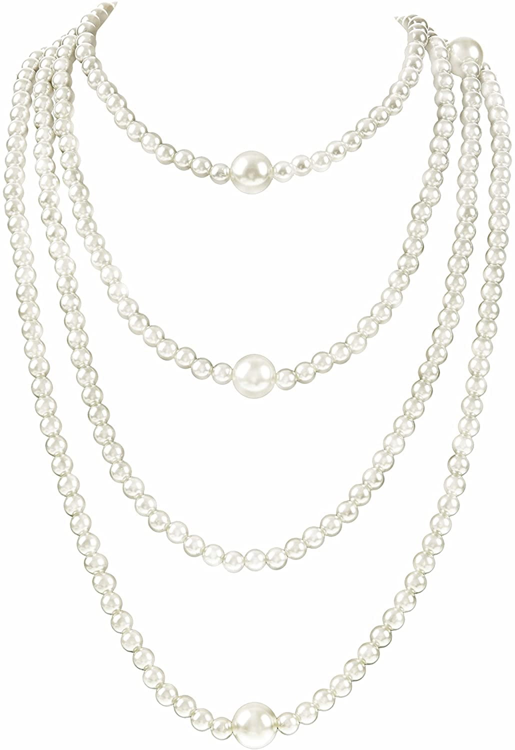 Art Deco Fashion Faux Pearls Necklace 