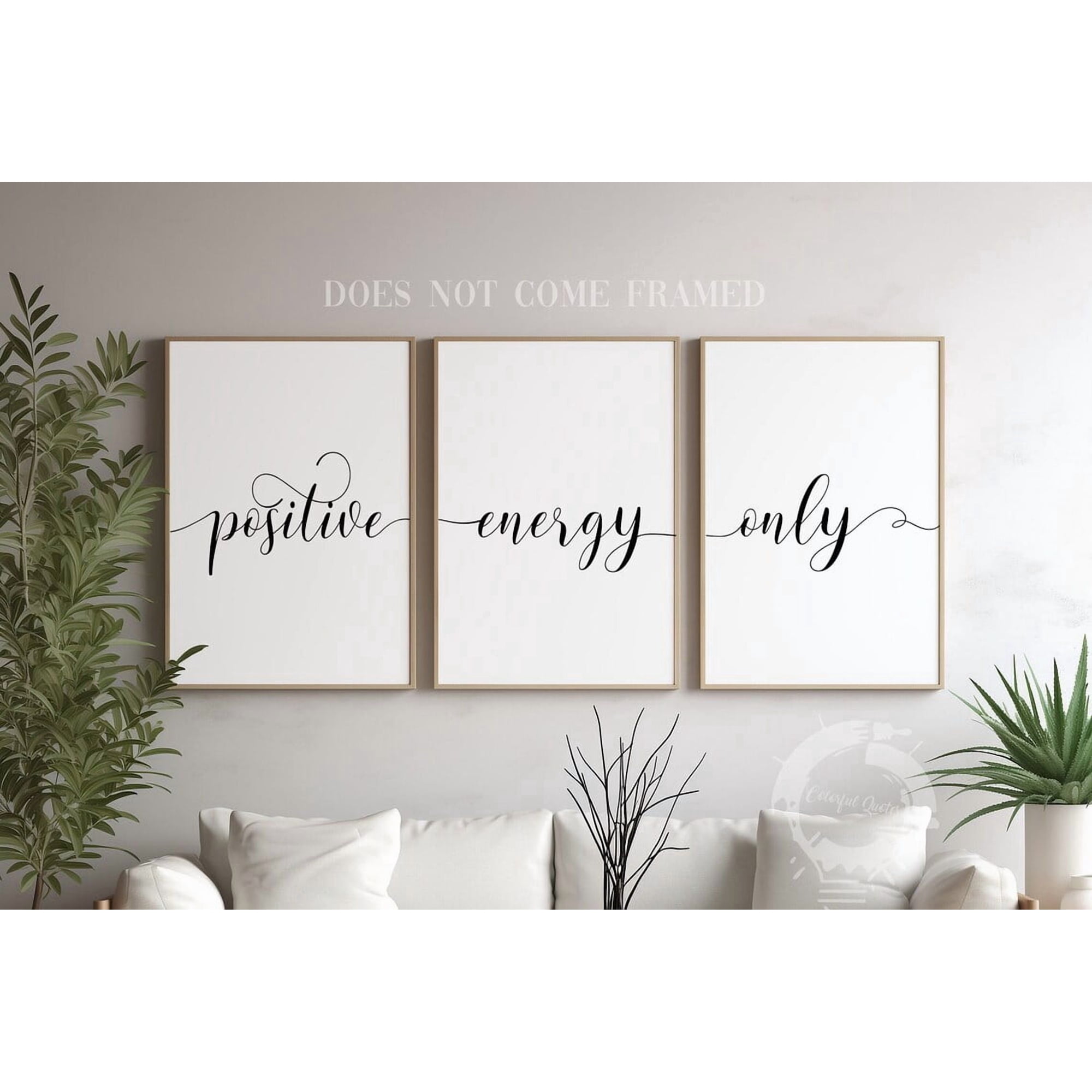 Positive Energy Only Poster Minimalist Home Modern Living Room And Office Decor