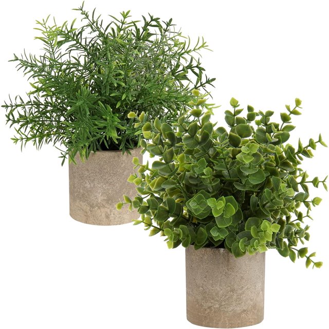 Simulación de plantas verdes Mini plantas verdes artificiales de plástico en macetas, arbustos falsos recortados y plantas falsas, pequeñas plantas verdes artificiales, utilizadas para la decoración