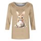 thumbnail image 4 of Xuyuer Ladies' Easter Print Round Neck Three Quarter Sleeve 3/4 Sleeve T-shirt Loose Tops Casual Loose Fit Crewneck T Shirts Tunic Tops, 4 of 5