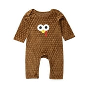 Newborn Infant Baby Girl Boy Thanksgiving Romper Jumpsuit Outfit Clothes