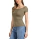 thumbnail image 4 of BLUSA de Mujer INSPIRE CHIC de Mangas Cortas Sin Hombros Longitud de Cadera Color Sólido Talla XS Caqui, 4 of 5