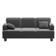 thumbnail image 2 of Furmax 84''W 3 Seat Sofa Couch Wide Armrest Modern Fabric Sofa with USB Charging Ports Corduroy Couch for Living Room,Gray, 2 of 7