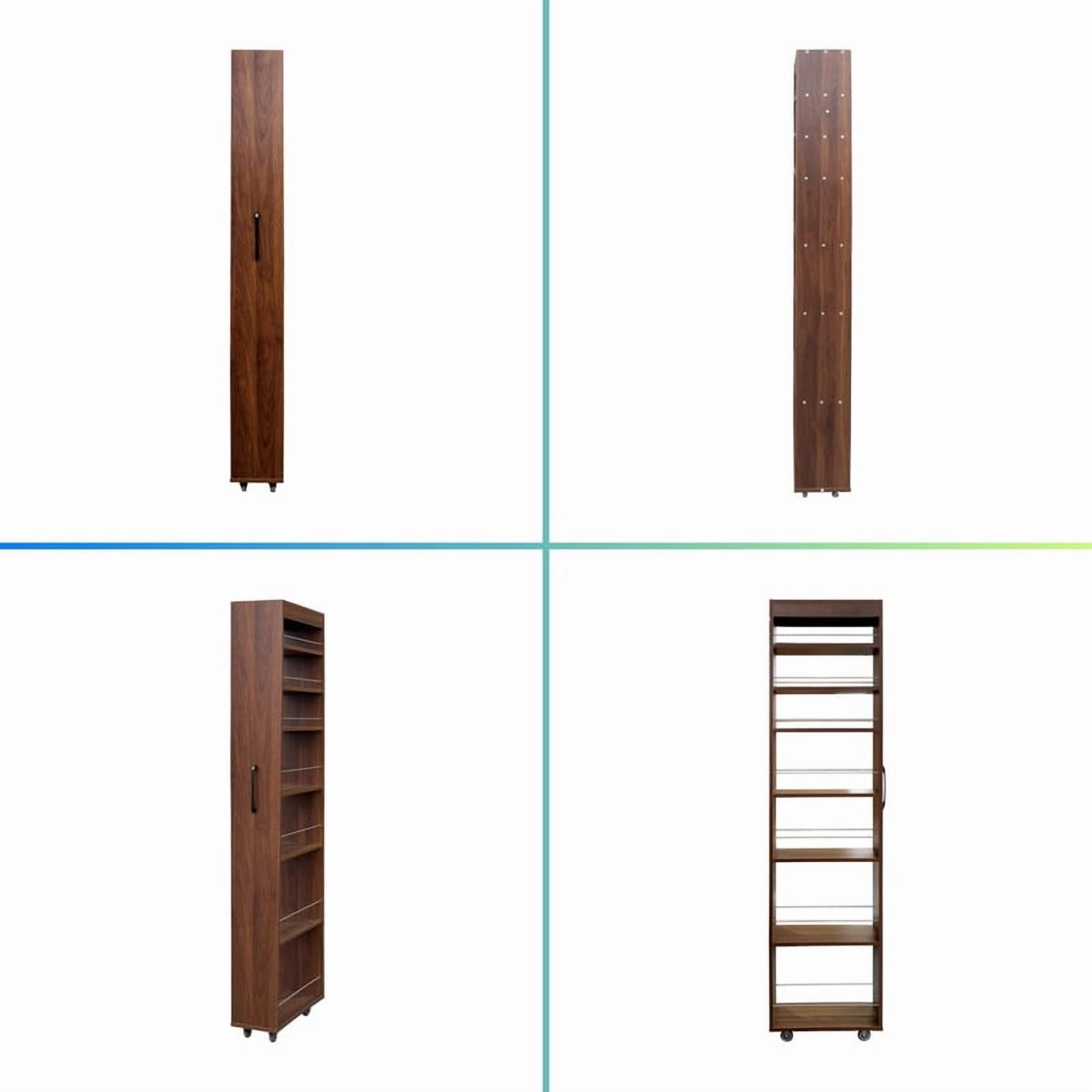 71''H 7-Tier Pull-Out Storage Shelf Cabinet with Wheels, Kitchen Rolling Storage Rack Cart for Narrow Spaces