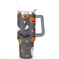 thumbnail image 2 of Halloween Pumpkin Stainless Steel Tumbler Happy Halloween Travel Coffee Mugs with Straw,Thermal with Lids for Hot and Cold Drinks for School Camping 40 oz Boo Tumbler, 2 of 7