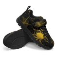 thumbnail image 3 of Pointodoor Yellow Spider Cobweb Shoes for Kids Size 11.5 Casual Knitted Halloween Sneakers for Boys Girls Sport Athletic Shoes Anti Slip Breathable Lightweight Single Buckle Sneaker, 3 of 7