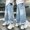 F-86Sky Blue, variant on ZHOGXU Big Kids Boys Denim Pants Elastic Waist Straight Leg Comfortable Stretch Trousers With Pockets For Casual Daily Wear,Sky Blue,5-6 Years