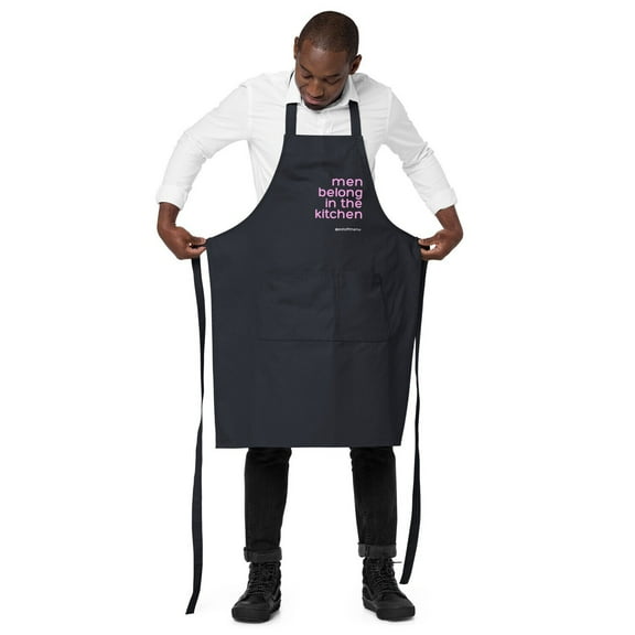 Navy - Men Belong In The Kitchen Organic Cotton Apron