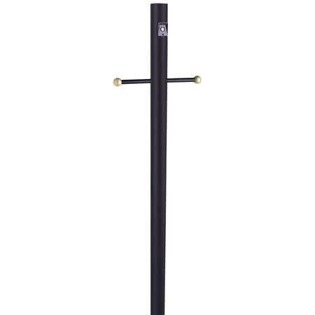 Black Traditional Outdoor Lamp Post with Cross Arm and Dusk to Dawn Sensor, Weather-Resistant, 80 In. x 3 In., Direct Burial
