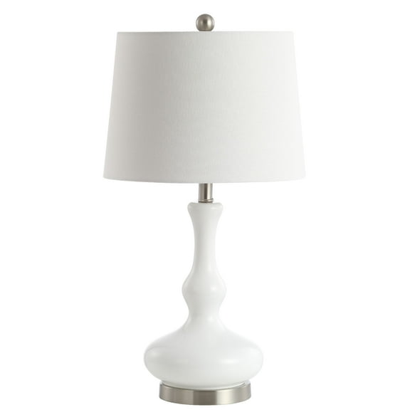 SAFAVIEH Kellen Solid Glam 25.5 in. H Table Lamp, White/Nickel
