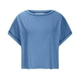 thumbnail image 5 of NSLGXD Women Short Sleeve Workout Shirts Open Back Tops Casual Loose Gym Running Yoga Shirt Athletic Tee Activewear Crop Tops, 5 of 9