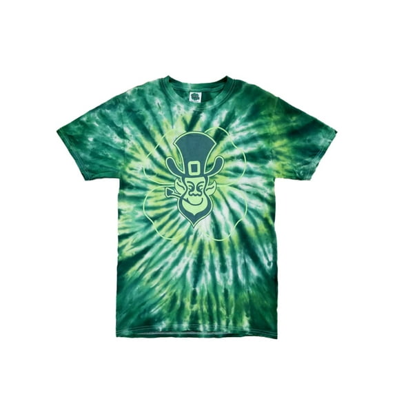 Mens Green Tie Dye Leprechaun Four Leaf Clover St. Patrick's Day T-Shirt XL