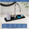 thumbnail image 7 of 17.7"Silicone Faucet Mat For Kitchen Sink Splash Guard Multi-Functional Kitchen Sink Mat With Drip Tray,Sponge Holder & Soap Dish,Slope Design For Easy Drainage,Foldable&Fasten Button For Secure Fit, 7 of 7