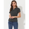thumbnail image 3 of DARING DIVA V Neck Dots Printed Work Office Blouse Top XL Black, 3 of 6