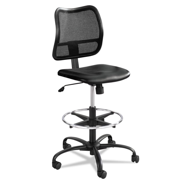 Scranton & Co Extended-Height Vinyl Drafting Chair in Black
