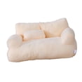 thumbnail image 2 of Sofá para gatos, sofá para mascotas, sofá cama para mascotas, parte inferior antideslizante, cómoda y duradera, cama para dormir para gatos, mini sofá , beige, 2 of 10