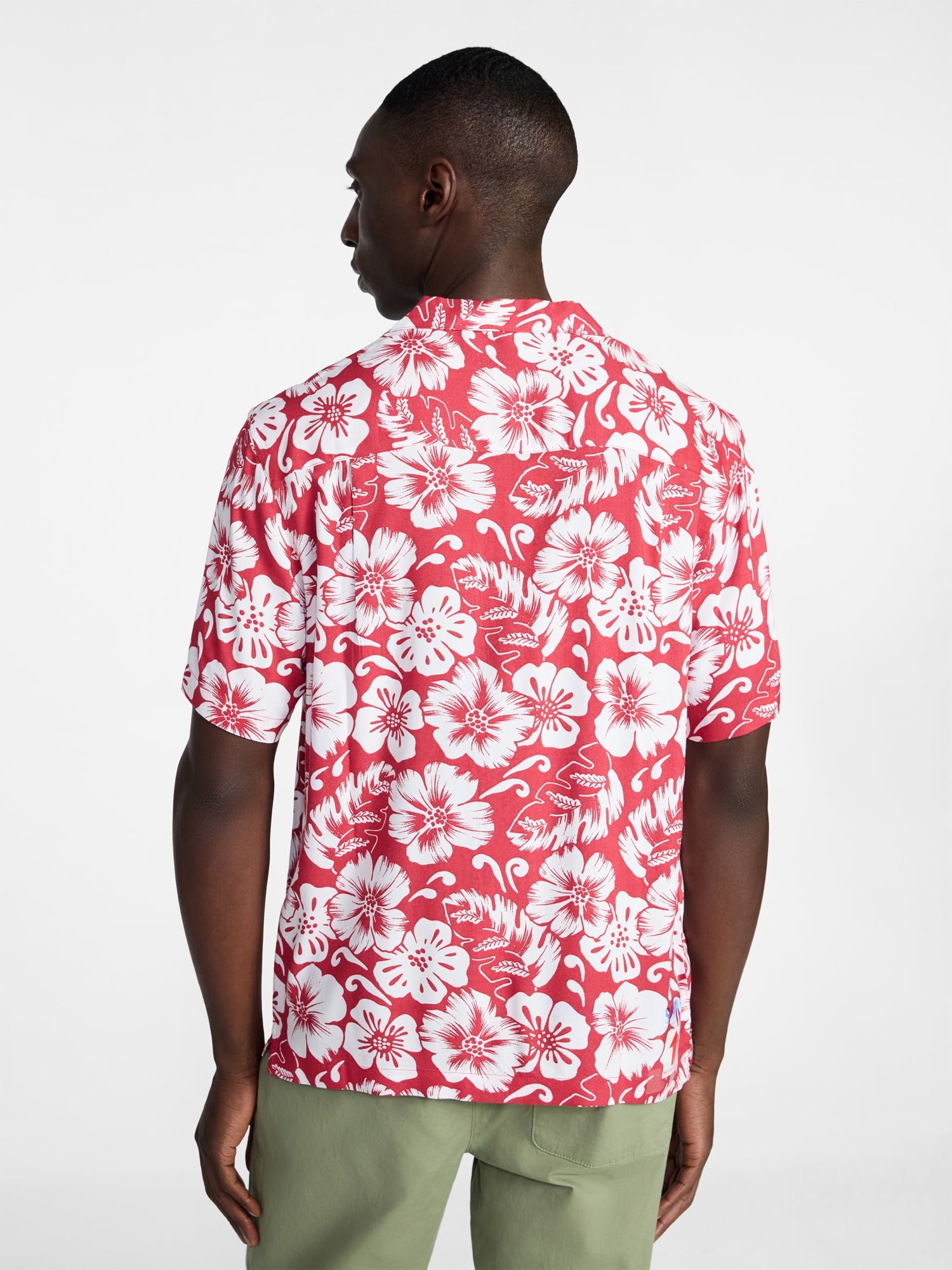 George Men's Relaxed Fit Printed Camp Shirt with Short Sleeves, Sizes S-3XLT