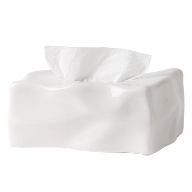Caja de pañuelos estilo crema de cerámica, caja de servilletas for mesa de comedor, sorteo de papel