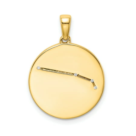 Aries Zodiac Pendant - Sterling Silver Gold-plated and Cubic Zirconia Aries Zodiac Pendant