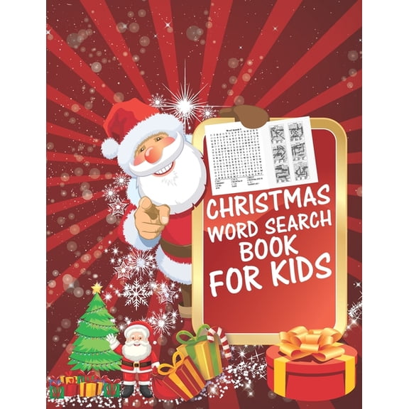 Christmas Word Search Book For Kids: 30 Easy Large Print Word Find Puzzles for Kids: Jumbo Word Search Puzzle Book (8.5", (Paperback)
