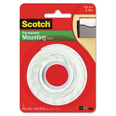 Scotch Foam Mounting Double-Sided Tape 1/2" Wide x 75" Long 110