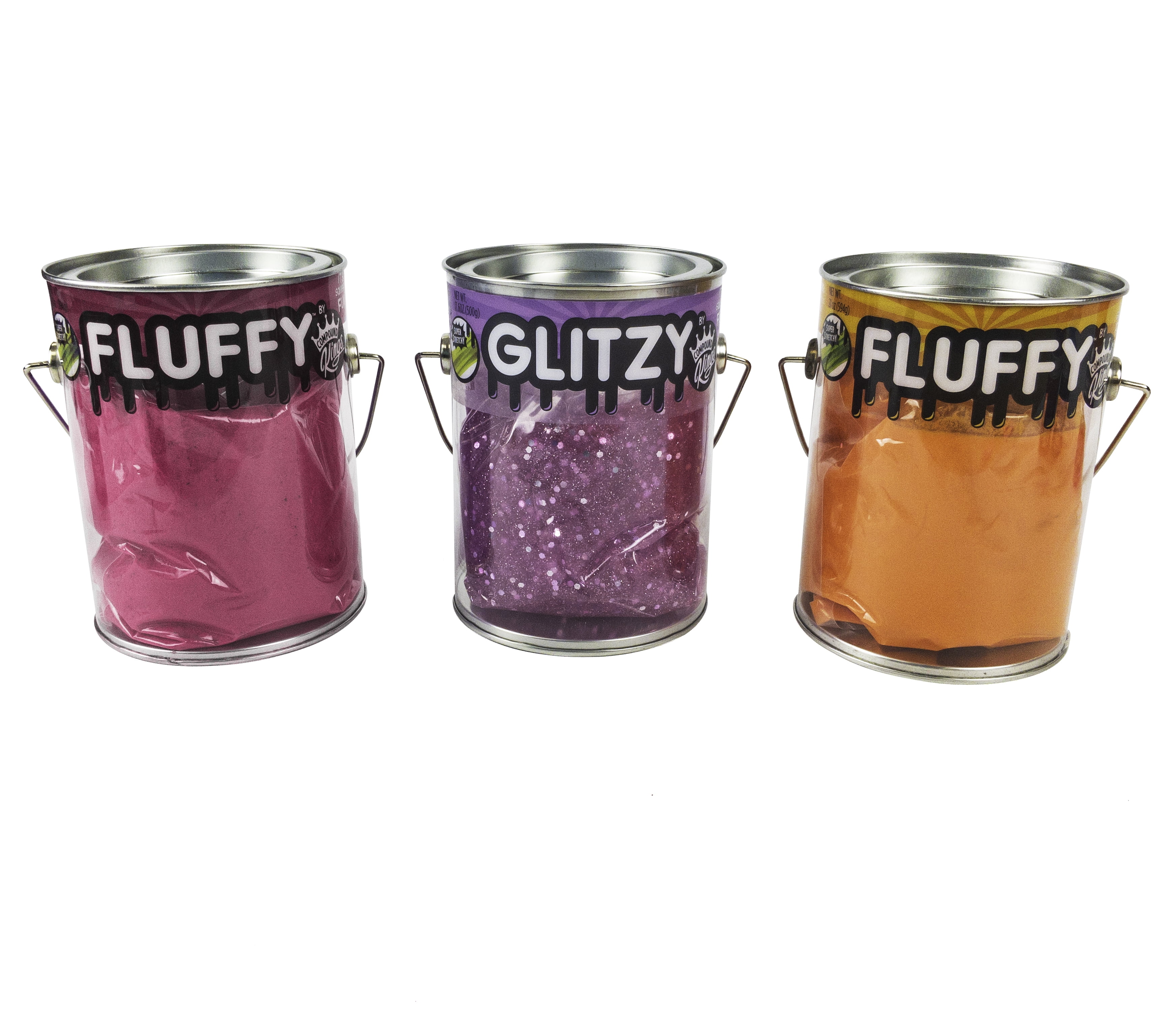 NEW Compound Kings FLUFFY Super Stretchy Slime Red w/ Glitter 3 lb Bucket 