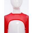 thumbnail image 4 of Eandarui Kids Girls Fishnet Crop Top Long Sleeve Hollow Out Mesh Shirt Hip Hop Jazz Street Dance Top Red 12, 4 of 7