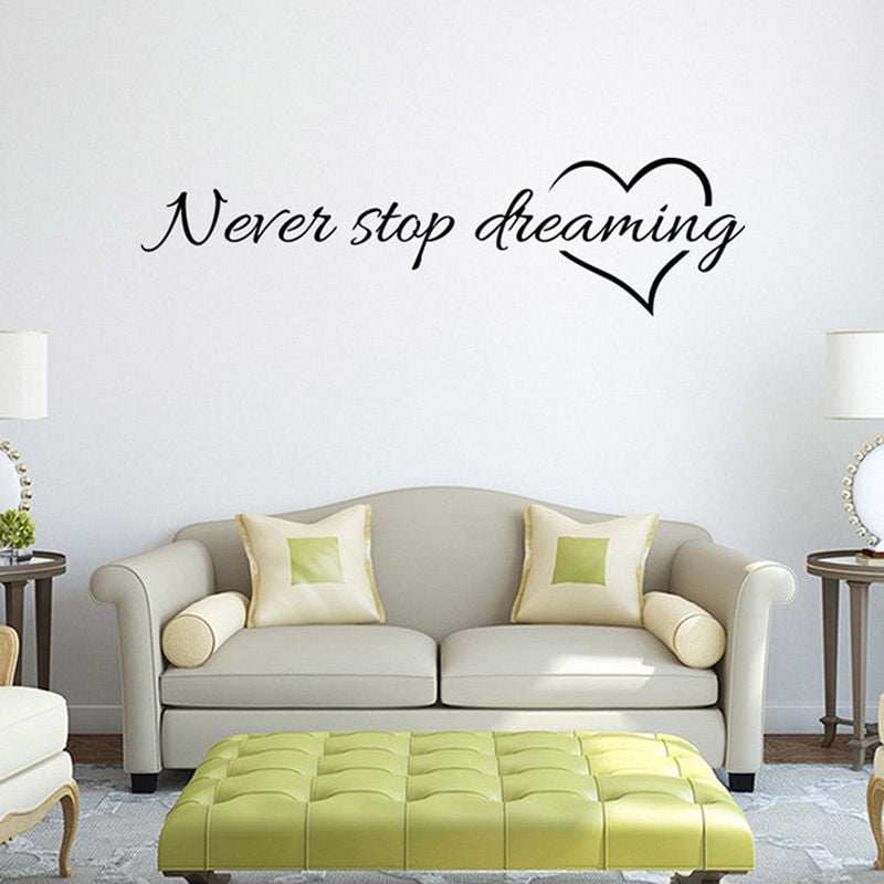 Never Stop Dreaming Wall Sticker Room Decor From The Pursuit of Happyness Quote 