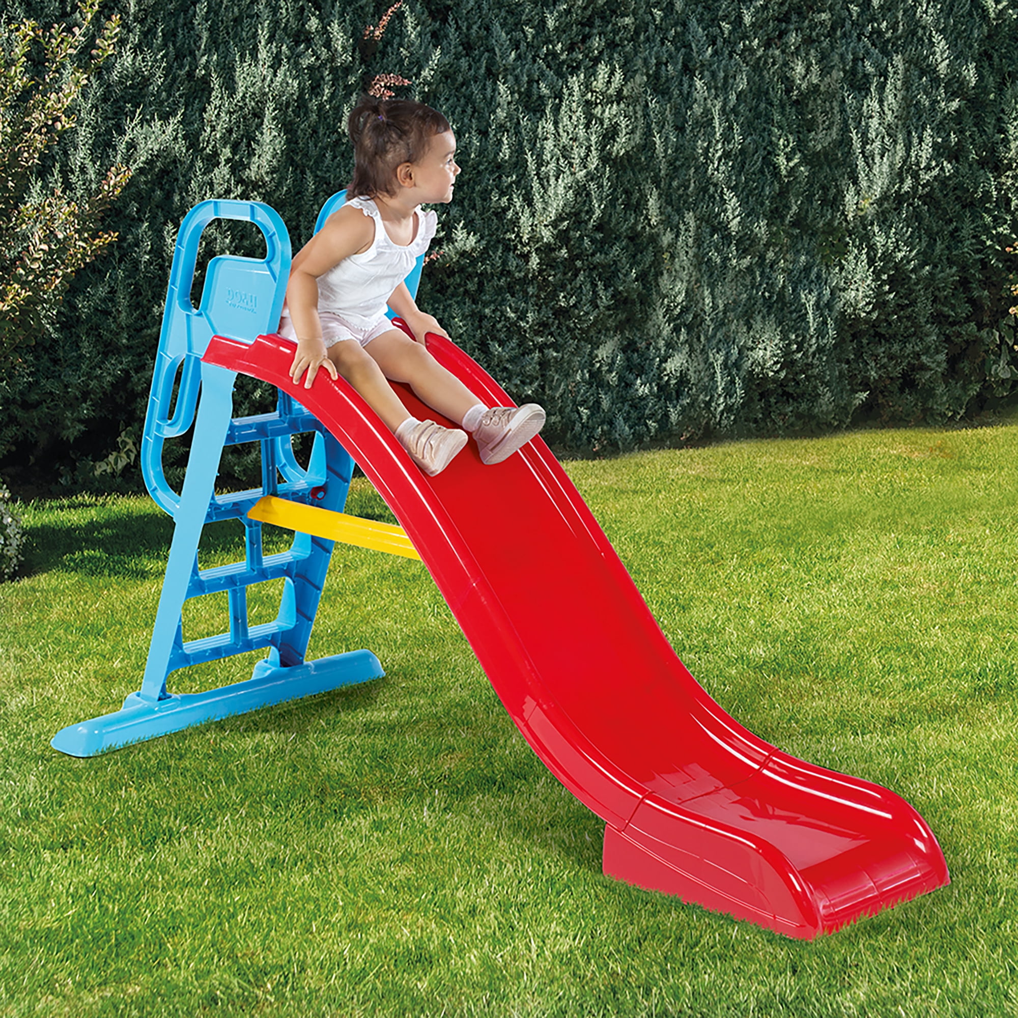 DOLU Big Splash Slide for Indoor or Outdoor Use, Water Connection Feature, Red