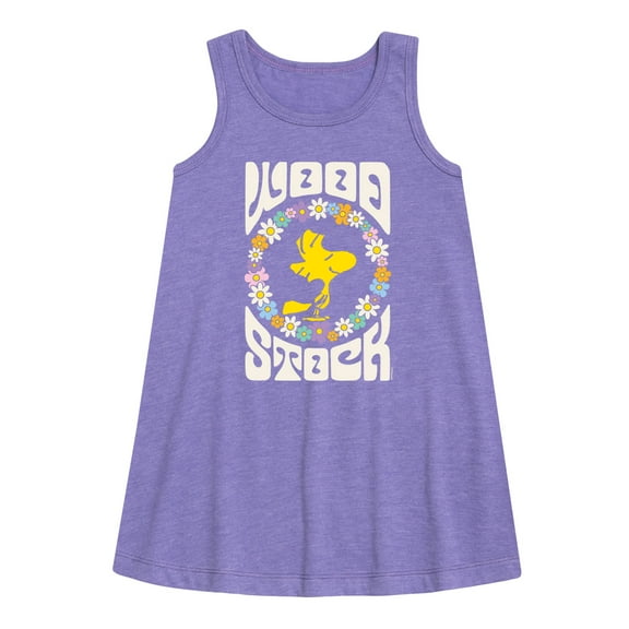 Peanuts - Retro Floral Woodstock - Toddler & Youth Girls A-line Dress