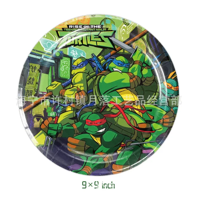 Caliente DIY Anime Tortuga Ninja artículos de fiesta de cumpleaños conjunto temático para niños decoración plato de cena toallas de papel mesa fiesta para niños