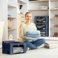 thumbnail image 4 of Sorbus Oxford Fabric Storage Bins: Stackable, Foldable Organizer Bags, with Clear Window (Set of 6), Blue, 4 of 6