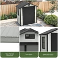 thumbnail image 4 of Craftian Plastic Outdoor Shed,6.2x3.4ft All-Weather Resin Storage Shed with Reinforced Floor Lockable Door Garage Patio Garden Storage Shed, 4 of 7